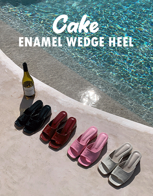 [made prostj] Cake enamel wedge heel (4colors)
